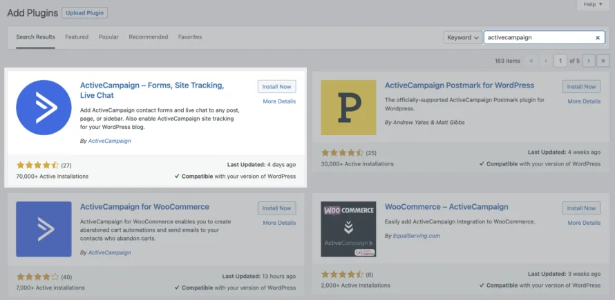 activecampaign plugin installation wordpress
