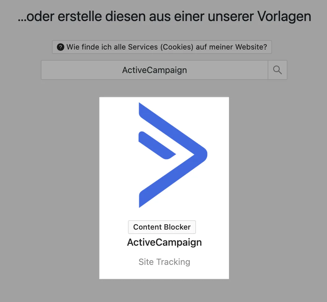 activecampaign service template real cookie banner