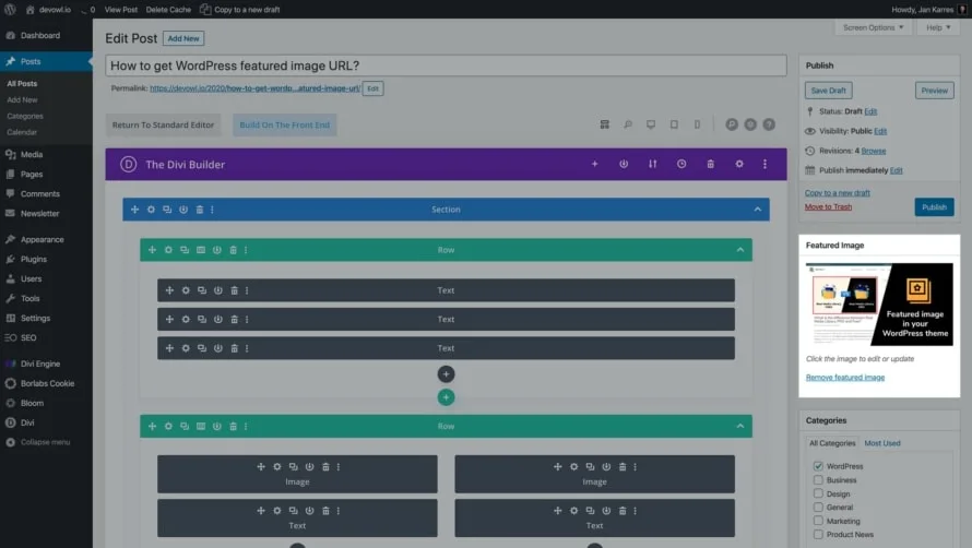 Step 1: Add a featured image to your blog post, page or an other post type