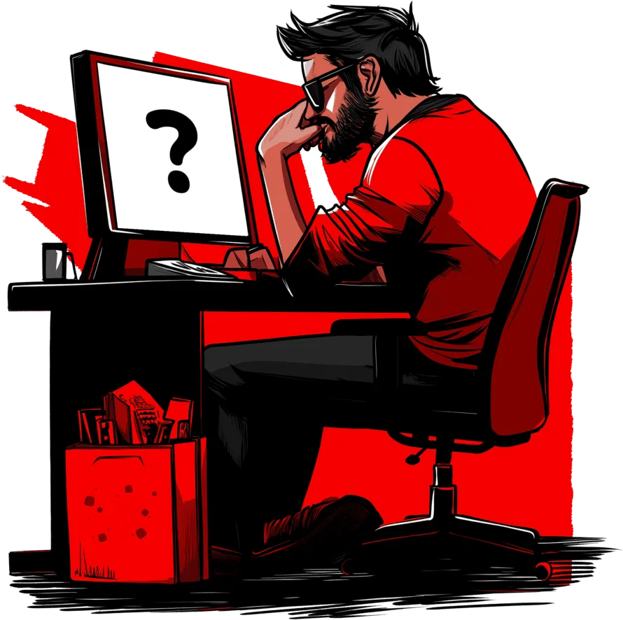 Webmaster sitting in front of a computer wondering if there is a Black Friday deal for Cookiebot