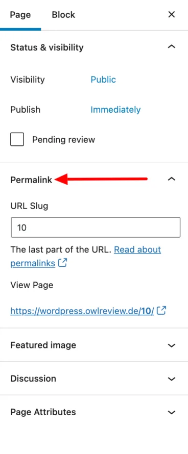 change permalink website
