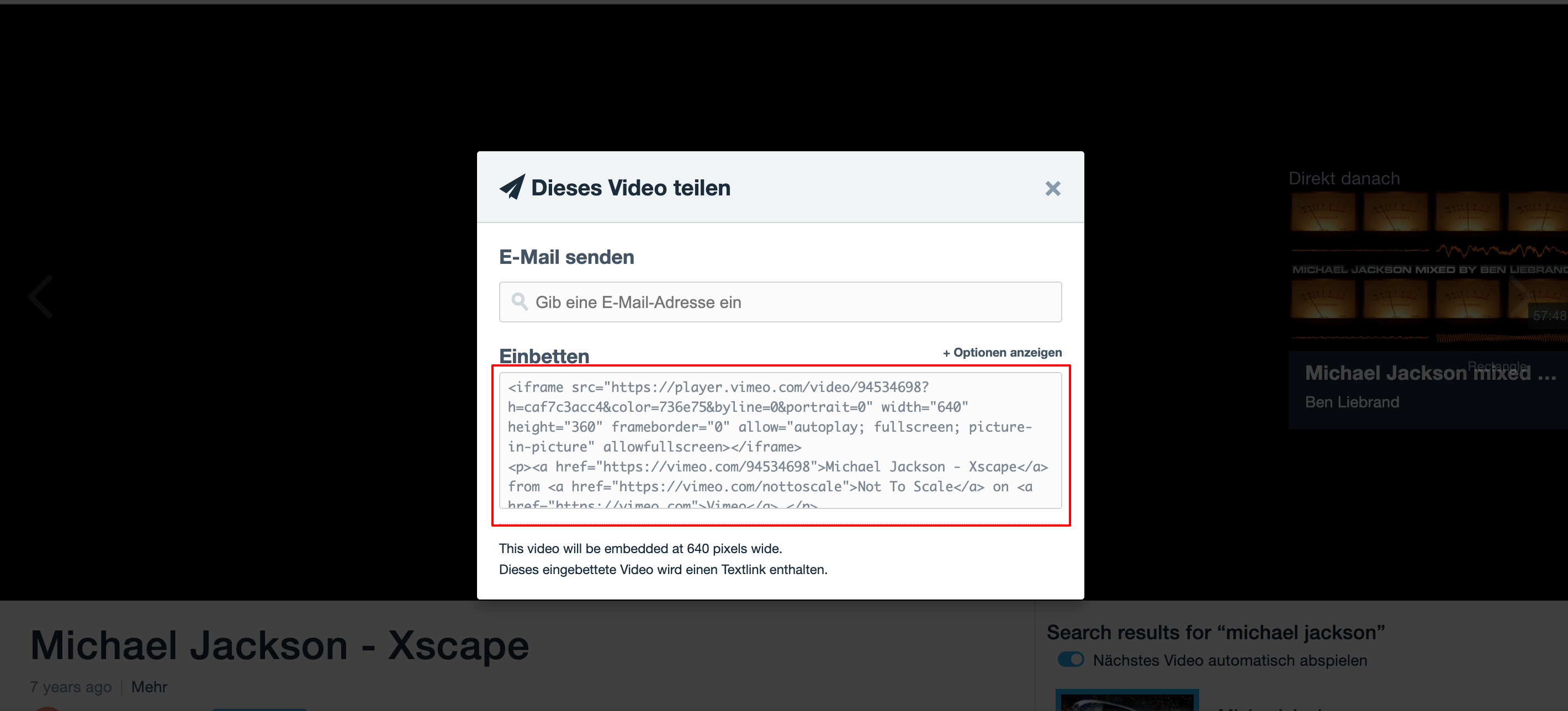 Vimeo Embed Code