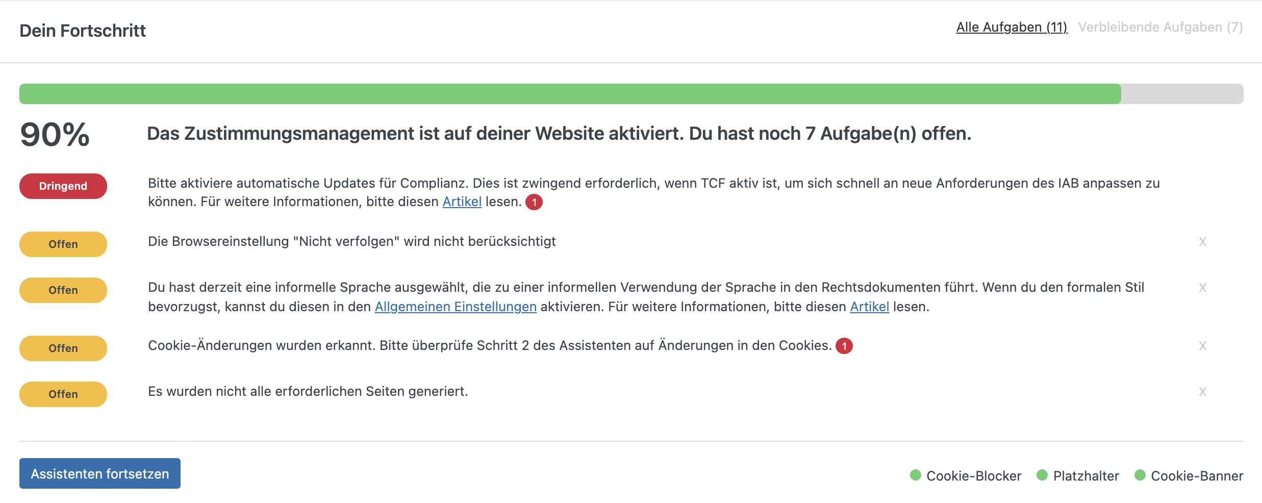 Complianz Checklist
