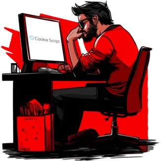 Webmaster sitting in front of a computer wondering if there is a Black Friday deal for Cookie Script