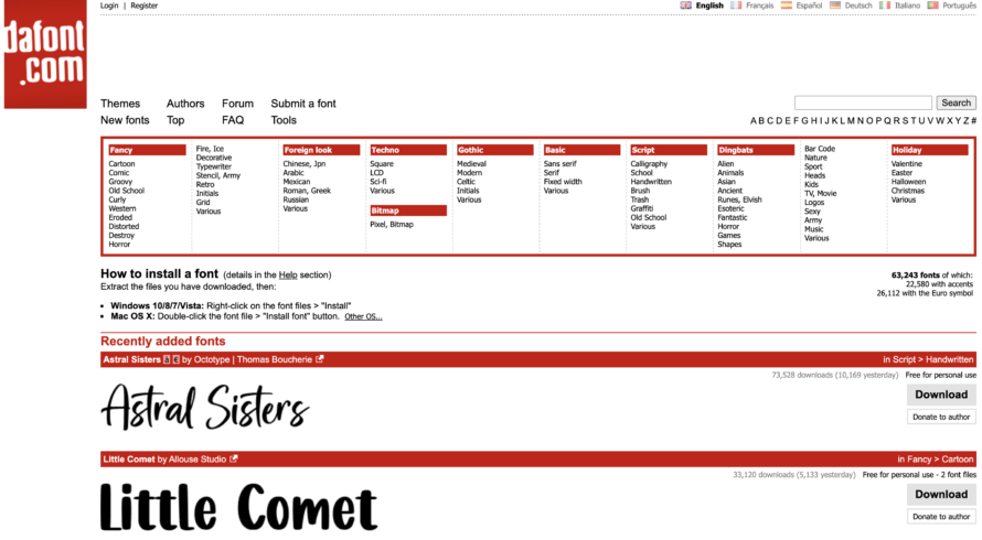 Dafont Website