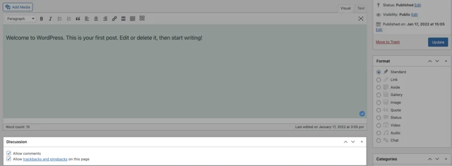 Disabling Comments WordPress