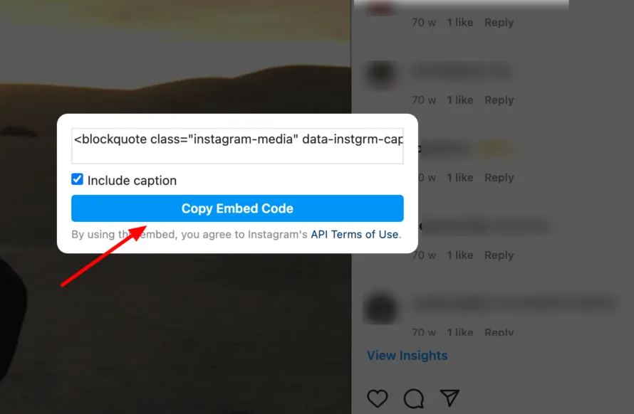Embed Instagram Code