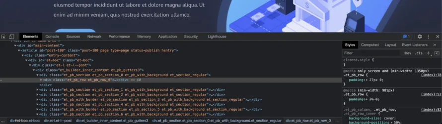 Entwicklerkonsole Elemente