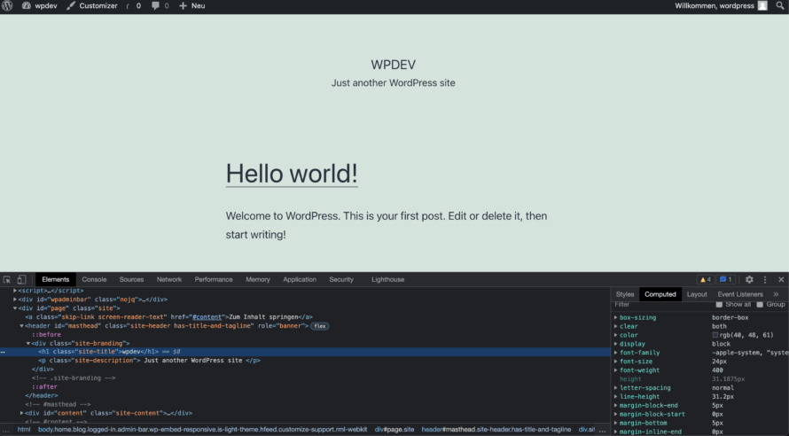 Entwicklerkonsole Website