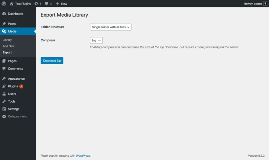 Export WordPress Media Library