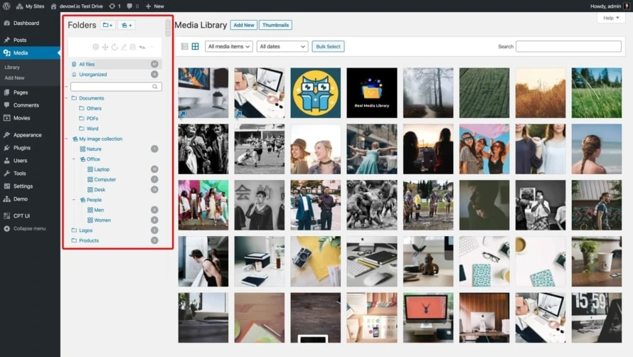Organize your uploads with folders in the new sidebar in your media library