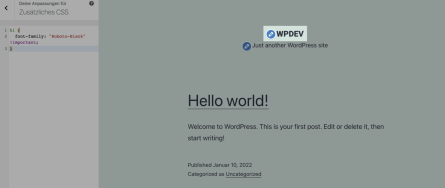 CSS ändern WordPress