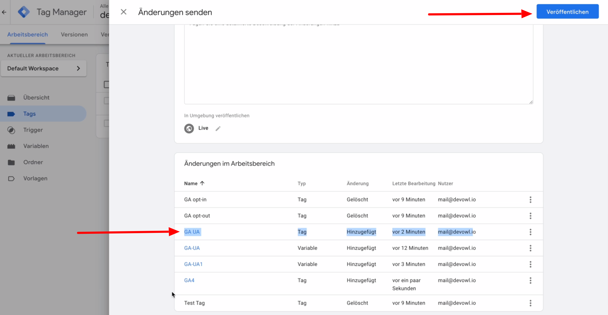 Google Tag Manager Changes