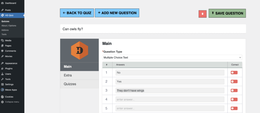 HD Quiz Create Quiz