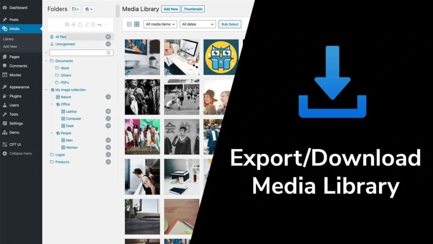 Export or download the media library in WordPress