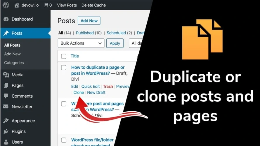 Duplicate or clone posts and pages