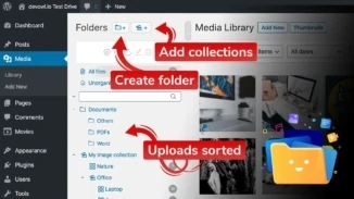 Create folders, add collections and organize uploads