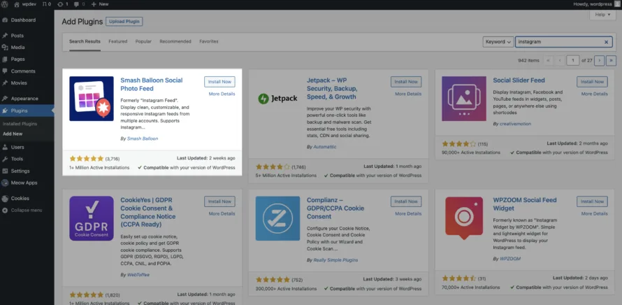 Instagram Plugin WordPress