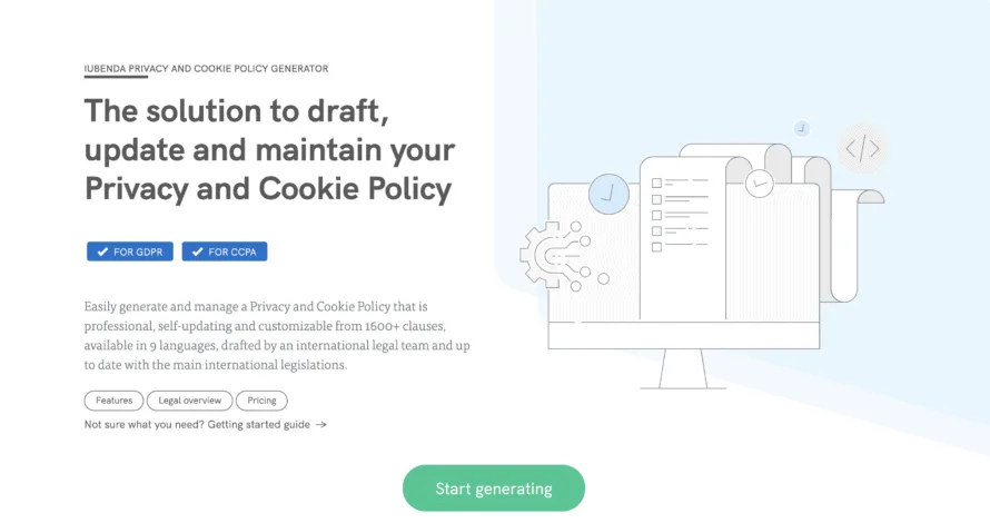 iubenda generator screenshot