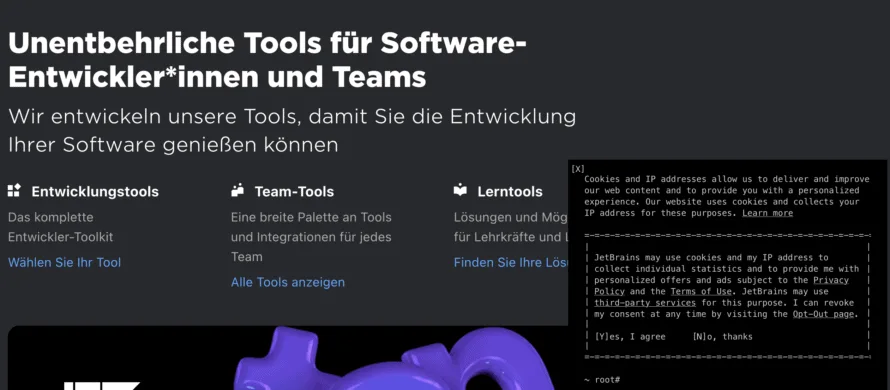 Jetbrains cookie banner