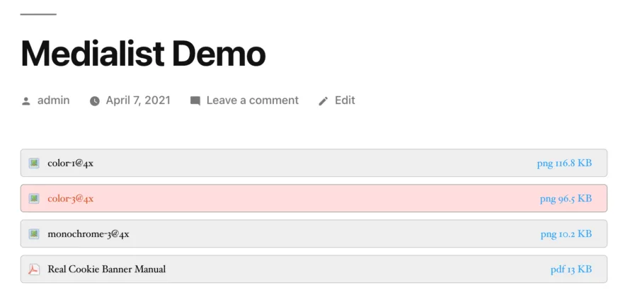 List of file of a Real Media Library folder in the frontend