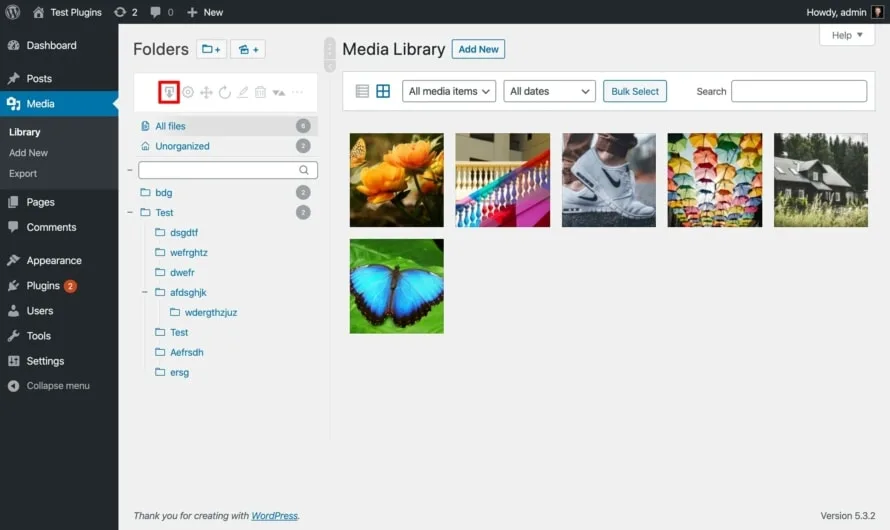 Öffne den Export WordPress Medienbibliothek Dialog mit Real Media Library