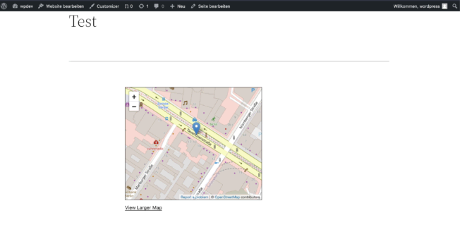 OpenStreetMap Karte WordPress Einbindung