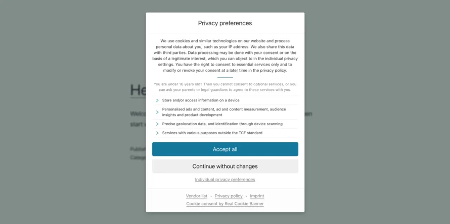 Real Cookie Banner 2.0: TCF Compatibility