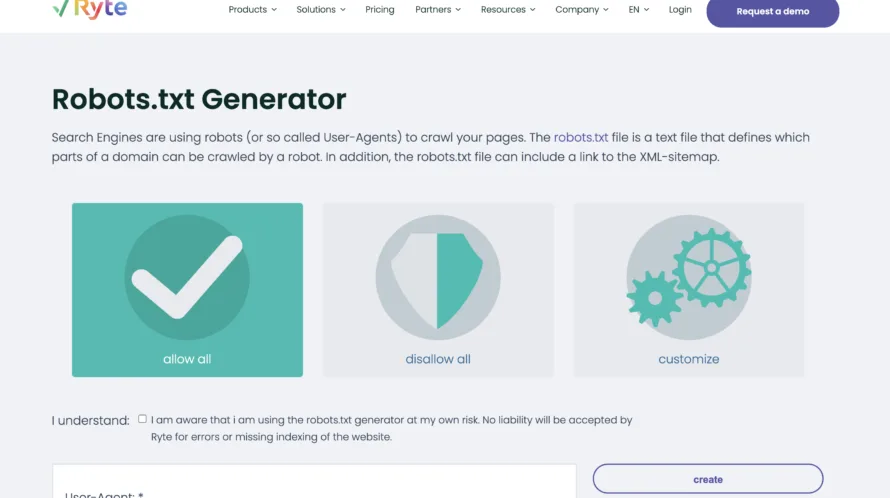 RYTE robots txt Generator