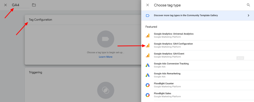 Tag Type Google Tag Manager