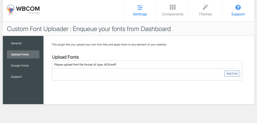 Upload Individual Font