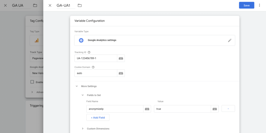 Variable Configuration Google Tag Manager
