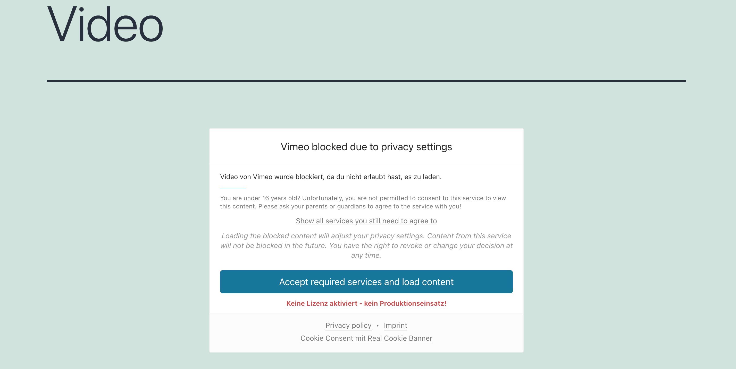Vimeo Video Content Blocker