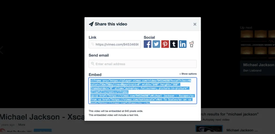 Vimeo Embed Code