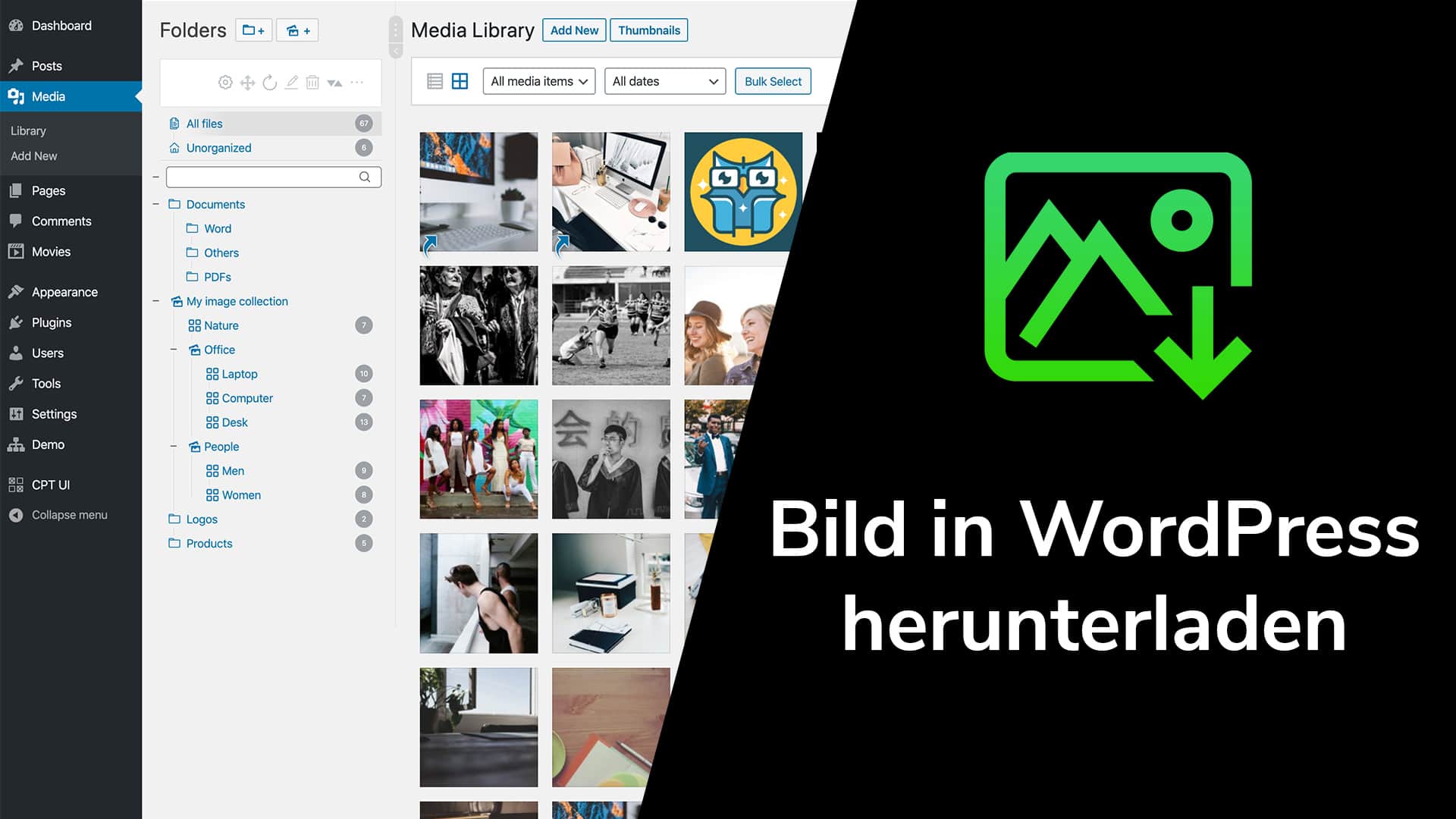 Bilder in WordPress herunterladen