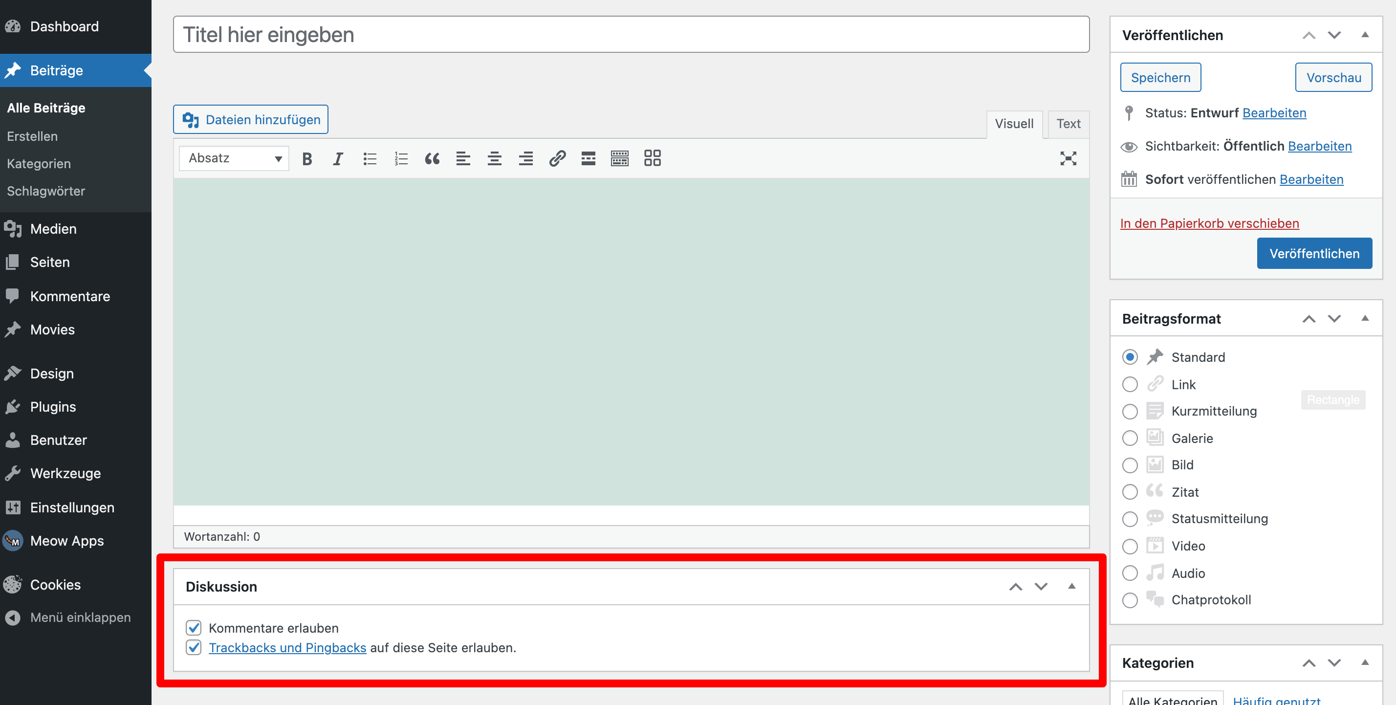 Disabling Comments WordPress