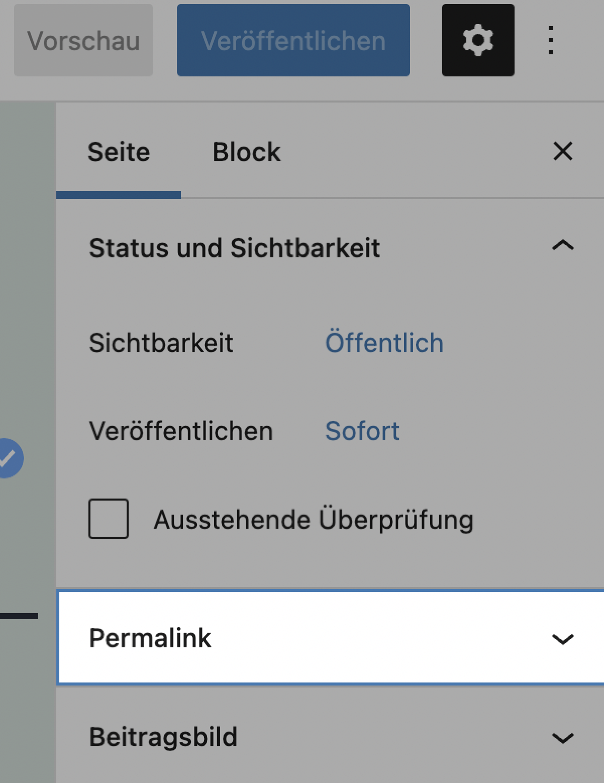 change permalink website