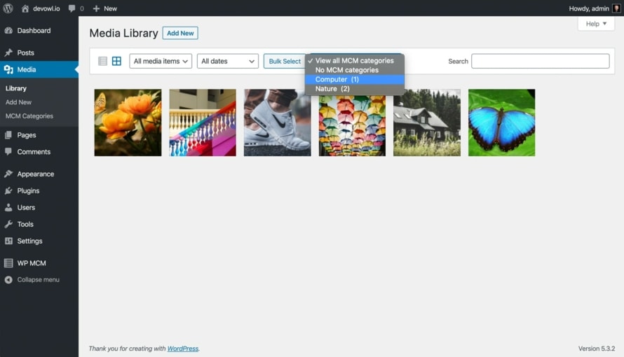 Step 3: Filter media by category