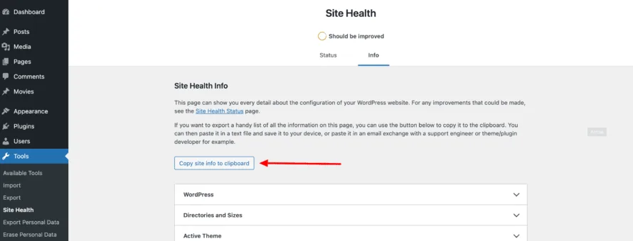 Copy Report to Clipboard