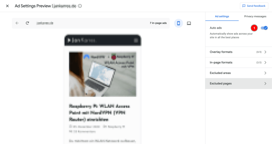 Google Adsense: Configure Auto Ads