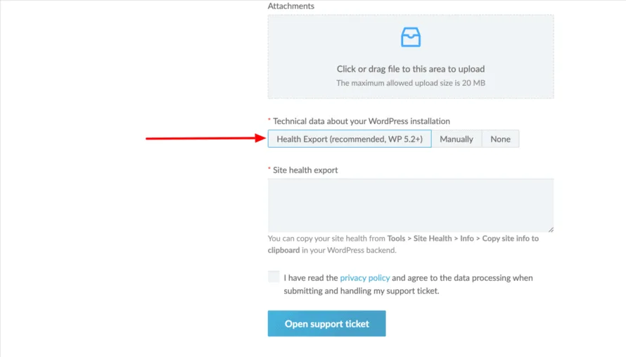 Insert Report Support Form