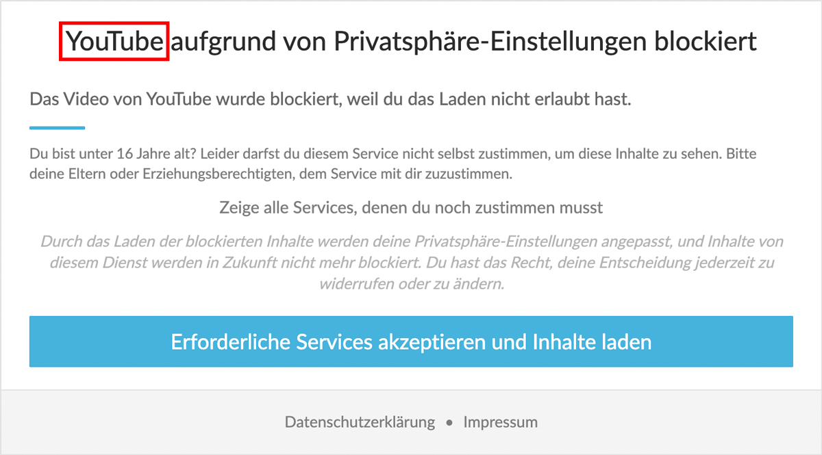 Name des Content Blockers im Titel des Content Blockers