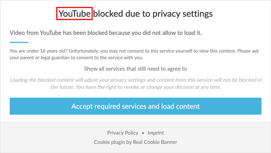Name of content blocker in title of content blocker