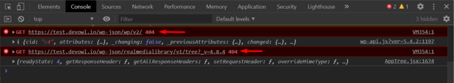 WordPress REST API ist nicht erreichbar: Erkannt in der Browser-Konsole