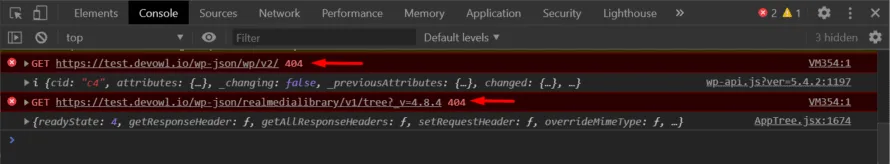 WordPress REST API ist nicht erreichbar: Erkannt in der Browser-Konsole