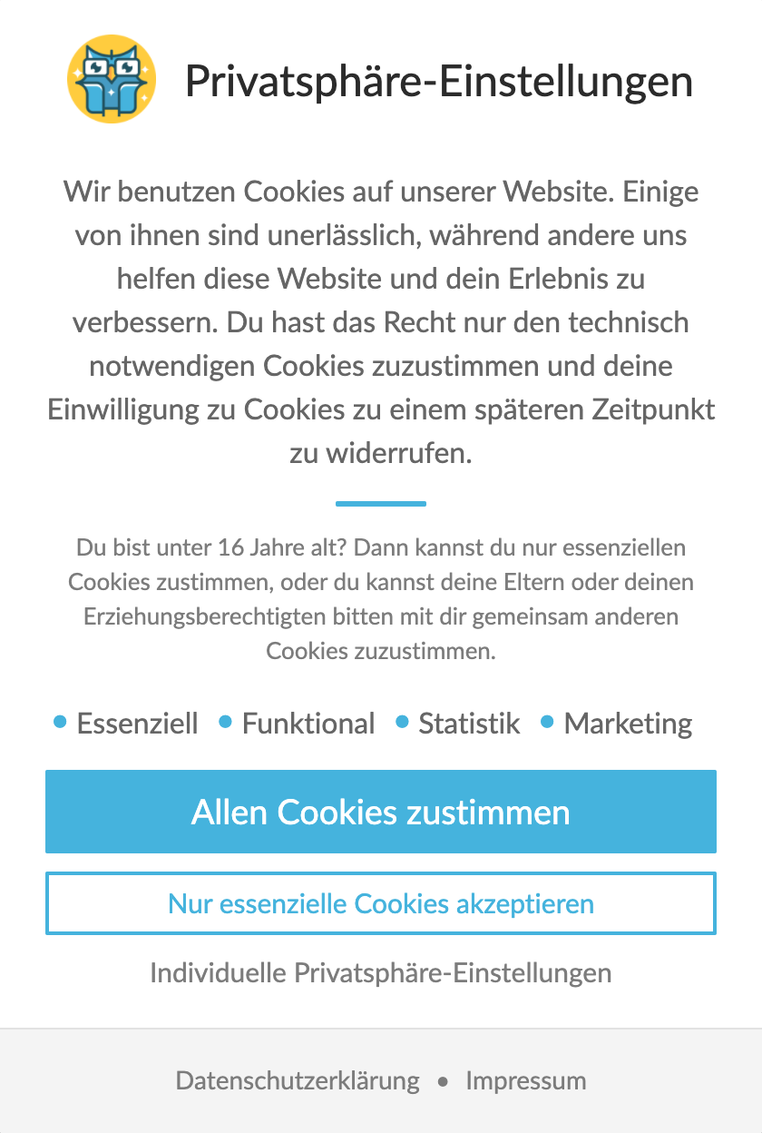 Cookie Banner Beispiel