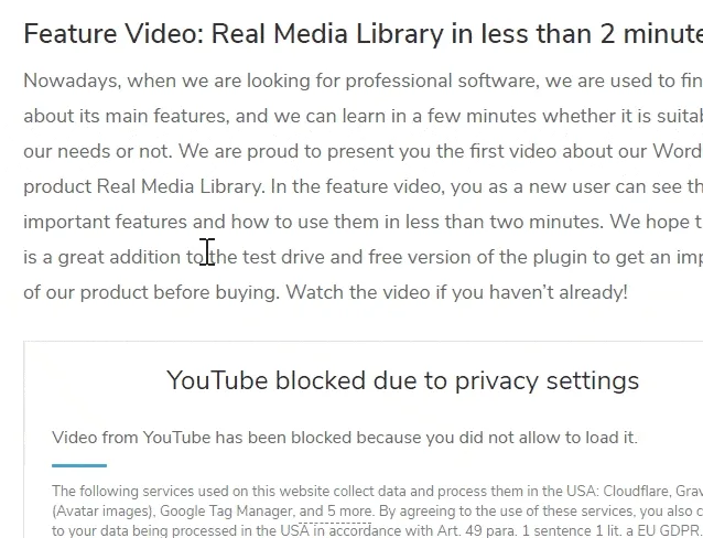 Consent to cookies via a content blocker