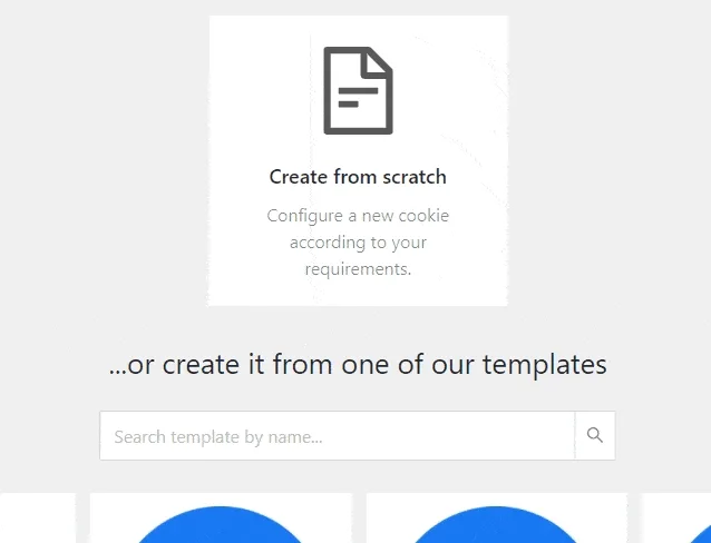 Look for cookie template in consent management