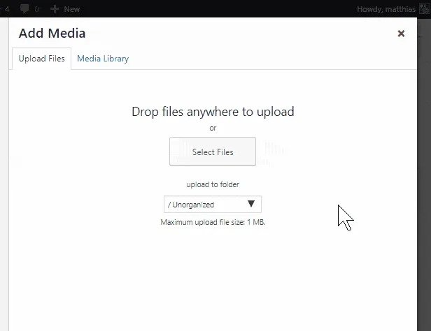 Choose a folder in the upload dialog and upload directly into this folder