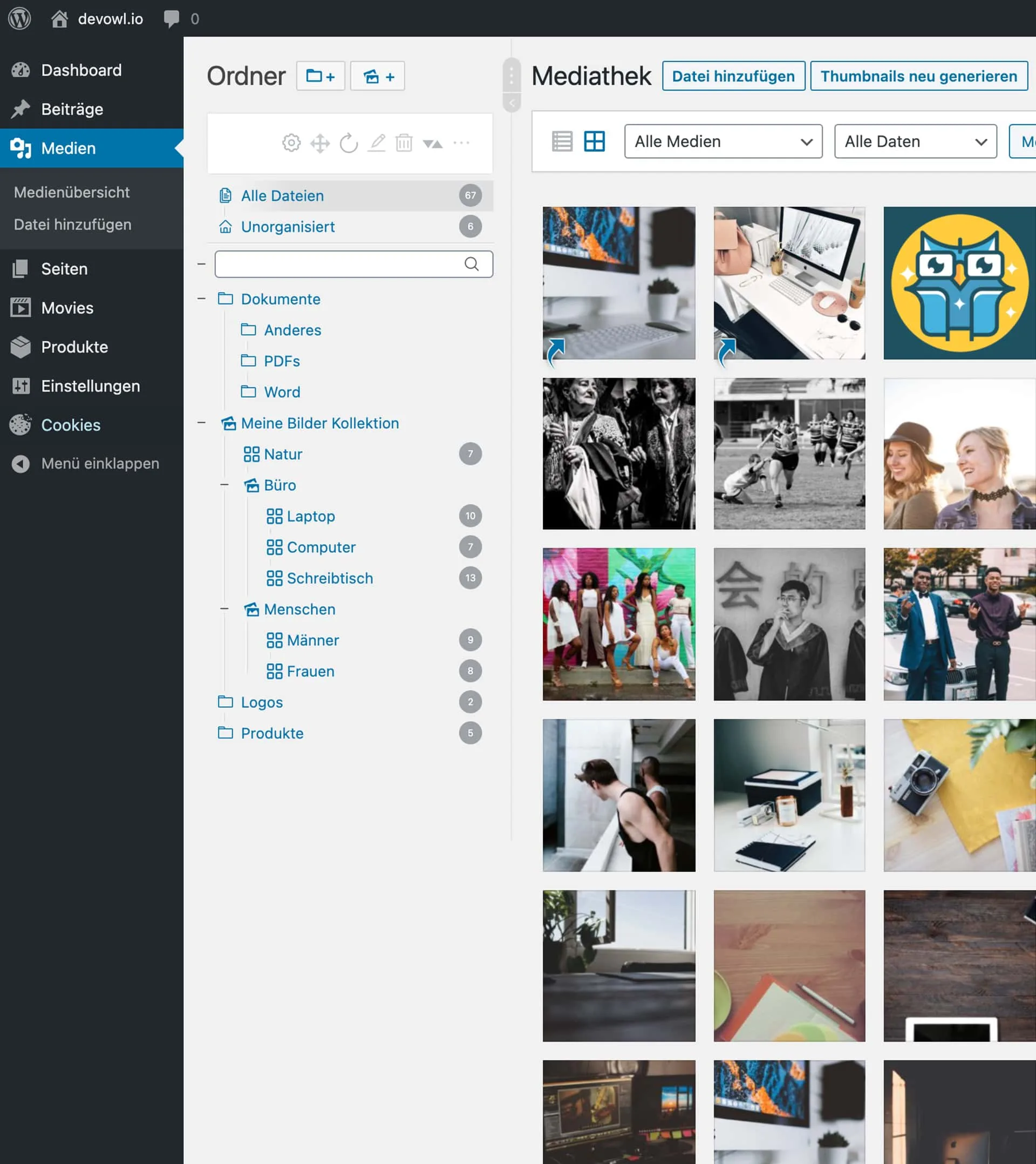 Real Media Library Ordnerbaum in WordPress